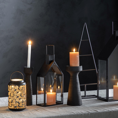 Studio Luna Candlestick Small Black (S/2) 85x85x330mm  - Small