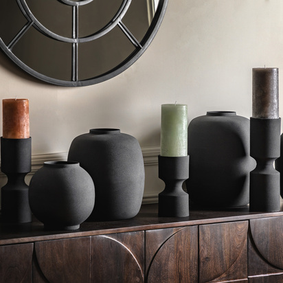 Norbury Black Candlestick Set of 3