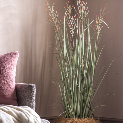 Studio Potted Grass w/9 Heads Green/Russet 1550mm  - Large