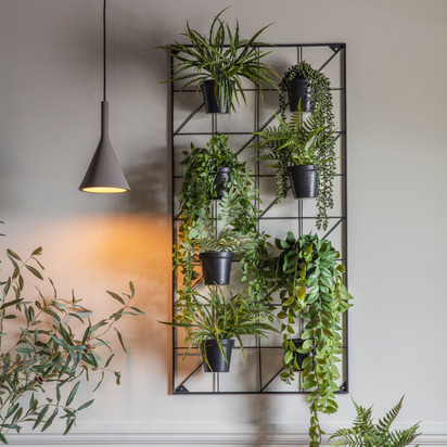 Studio Carlos Wall Planters x8 Black 600x150x1200mm  - Small