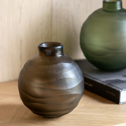 Daresbury Glass Globe Vase Smoke 140x140x140mm  - Small