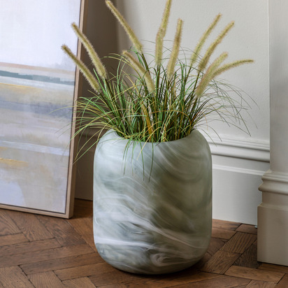 Caldeira Handblown Glass Vase Wide Sage