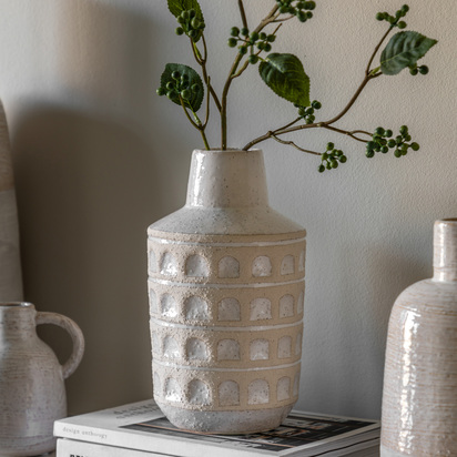 Upton Ceramic Graphic Vase 150x150x265mm