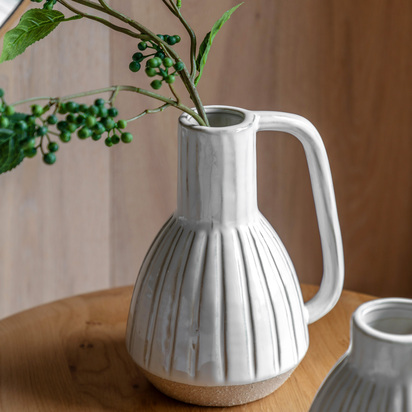 Alderstead Ceramic Handled Vase White 165x130x210mm  - Large