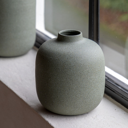 Burhurst Cast Metal Vase Olive 200x200x210mm  - Small