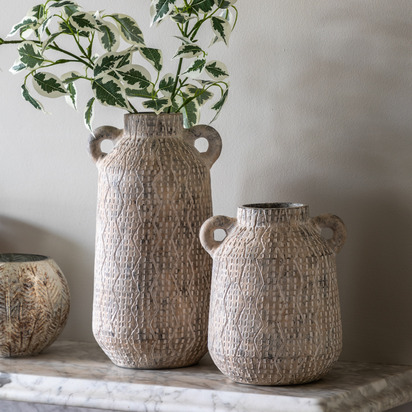 Cranmont Vase Medium Earthy White 170x150x300mm  - Medium