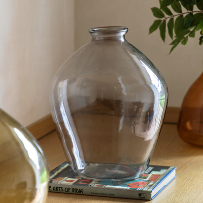 Hadfield Handblown Glass Vase Smoke