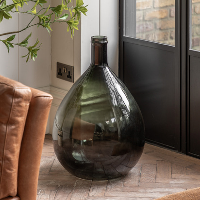 Hengate Giant Glass Bottle Vase Olive