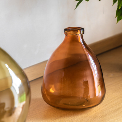 Kingsshire Handblown Glass Vase Amber 270mm