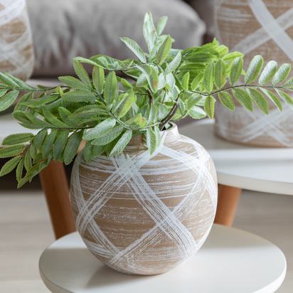 Langmore Vase Small Reactive BrownWhite 185x185x185mm  - Small