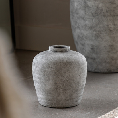 Langgate Ceramic Urn Vase Grey  - Small