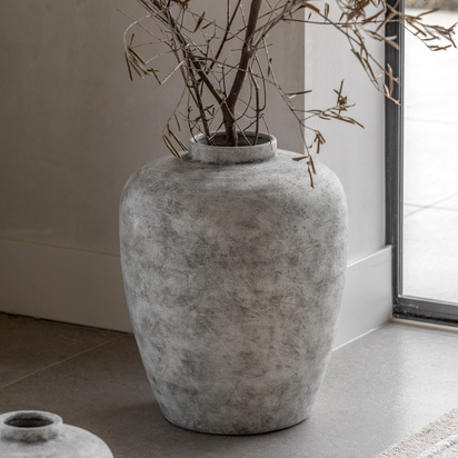 Langgate Ceramic Urn Vase Grey  - Large