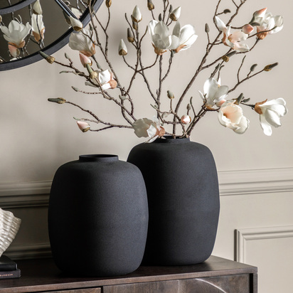 Maplemont Vase Black 335mm Set of 2
