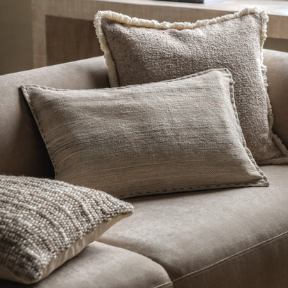 Yaxley Stitched Cushion Ecru 400x600mm Poly Filled