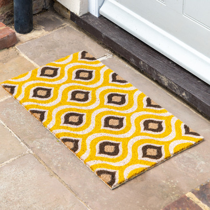 Cranstead Ochre and Natural Coir Doormat 400x700mm  - 40X70Cm