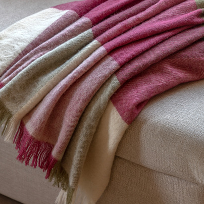 Bramcroft Check Throw Cranberry & Olive 1300x1700mm