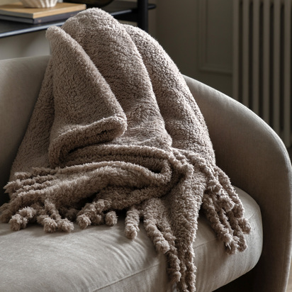 Brookgate Teddy Throw Taupe