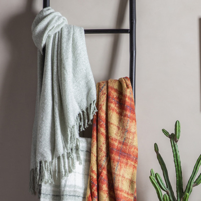 Studio Herringbone Faux Mohair Throw Sage 1300x1800mm