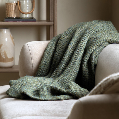 Elmfield Melange Knit Throw Khaki