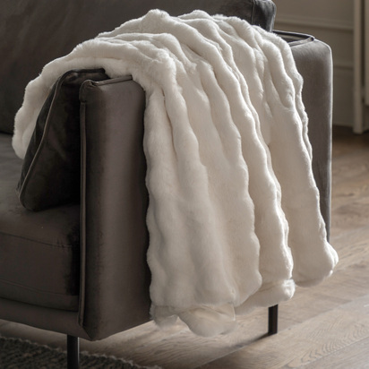 Fairham Rabbit Throw Cream