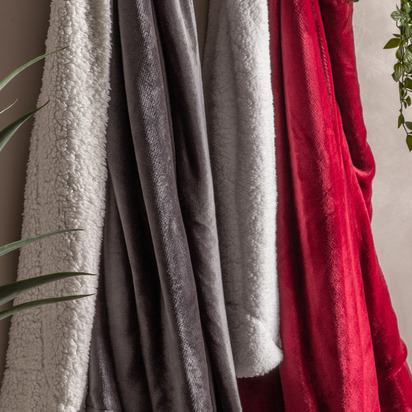 Kingsview Sherpa Throw Grey 1400x1700mm