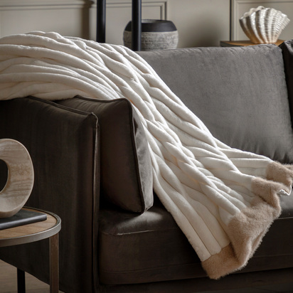 Linstead Luxury Faux Fur Throw Cream 1500x2000mm