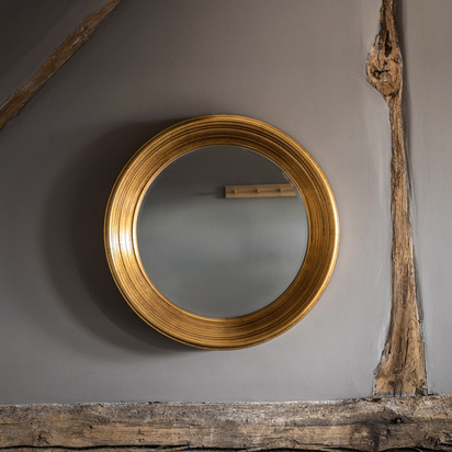Stowford Round Mirror Gold 650x650mm