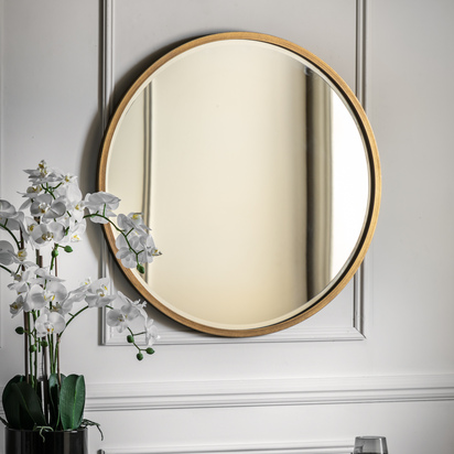 Cambridge Round Mirror Antique Gold 800x800mm  - Large