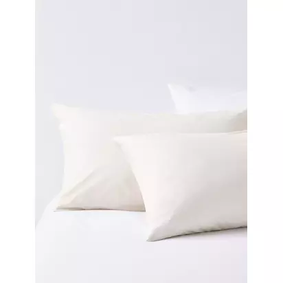 John Lewis Crisp & Fresh 400 Thread Count Organic Cotton Duvet Cover Set Natural | L220 x W225cm