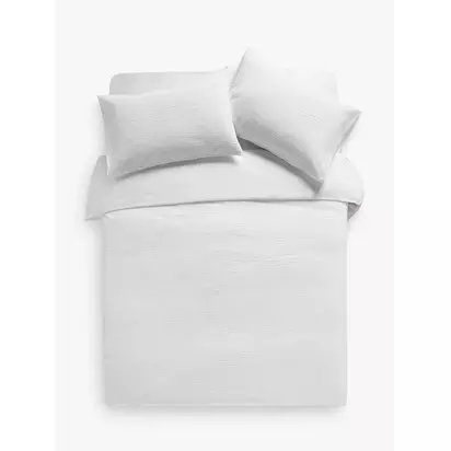 John Lewis Cotton Seersucker Duvet Cover Set White | H300.00mm * W230.00mm * D62.00mm