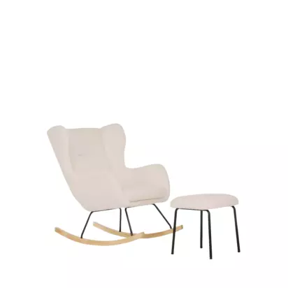 CuddleCo Marley Nursing Chair and Footstool Light Beige | H97 x W74 x D97cm