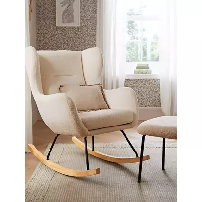 CuddleCo Marley Nursing Chair and Footstool Light Beige | H97 x W74 x D97cm