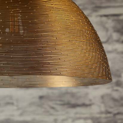 Larger Spangle domed pendant in antique brass