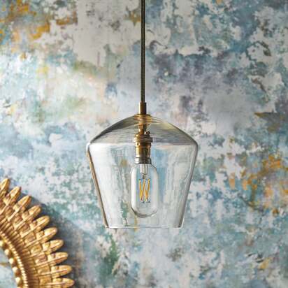 Regular Demijohn pendant in clear blown glass