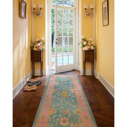 Jemima Multicolour Flatwoven Rug - 75 x 215 cm - Rug + Pad System