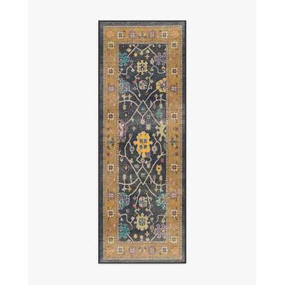 Jemima Vintage Ink Multicolour Flatwoven Rug - 75 x 215 cm - Rug + Pad System