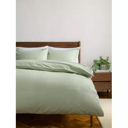 John Lewis Brushed Cotton Mini Gingham Bedding Green | L200 x W135cm