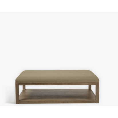 Glin Linen Ottoman - Wild Oats Wide Herringbone