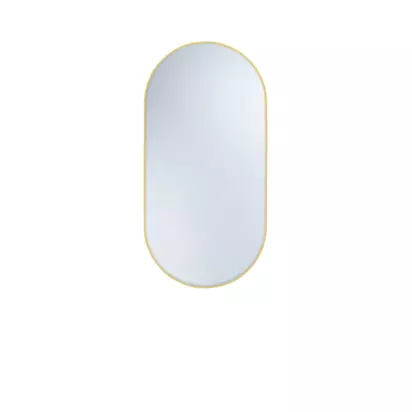 hib. Fusion Pill 40 Bathroom Mirror Brushed Brass | H80 x W40 x D2.50cm