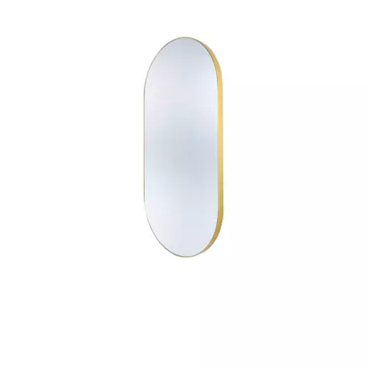 hib. Fusion Pill 40 Bathroom Mirror Brushed Brass | H80 x W40 x D2.50cm