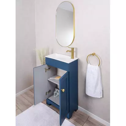 hib. Fusion Pill 40 Bathroom Mirror Brushed Brass | H80 x W40 x D2.50cm