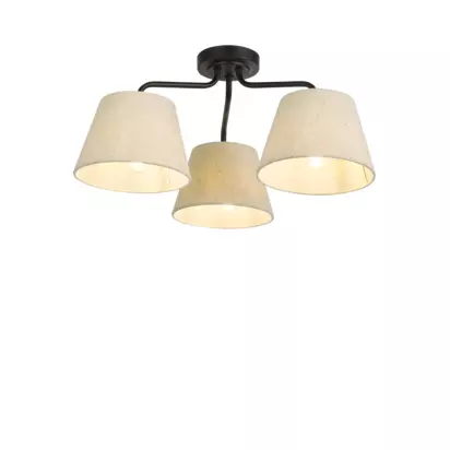 John Lewis Fulham 3 Arm Semi Flush Ceiling Light Black | H21.50 x W47 x D47cm