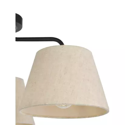 John Lewis Fulham 3 Arm Semi Flush Ceiling Light Black | H21.50 x W47 x D47cm