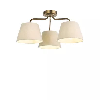 John Lewis Fulham 3 Arm Semi Flush Ceiling Light Antique Bronze | H21.5 x W47 x D47cm