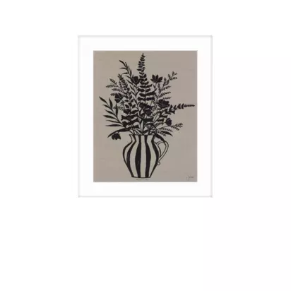 John Lewis Jan Jay 'Foxgloves' Framed Print & Mount, 63.5 x 53.5cm, Black/Brown White Black Brown | 63.5 x 53.5 x 2.8cm