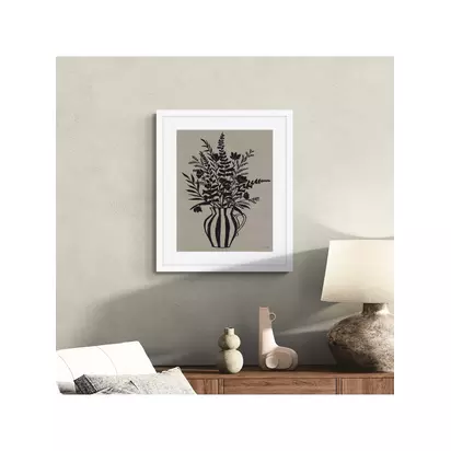 John Lewis Jan Jay 'Foxgloves' Framed Print & Mount, 63.5 x 53.5cm, Black/Brown White Black Brown | 63.5 x 53.5 x 2.8cm