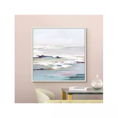 John Lewis Valeria Mravyan 'Purple Tides II' Framed Canvas Print, 106 x 106cm, Purple Purple | L106 x W106 x D3cm