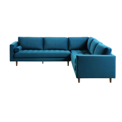 Henrietta 5+Seater Corner Sofa, Teal Velvet