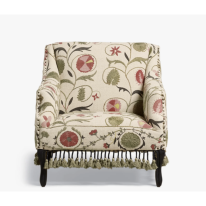 Tarma Sheki Cotton Armchair - Olive