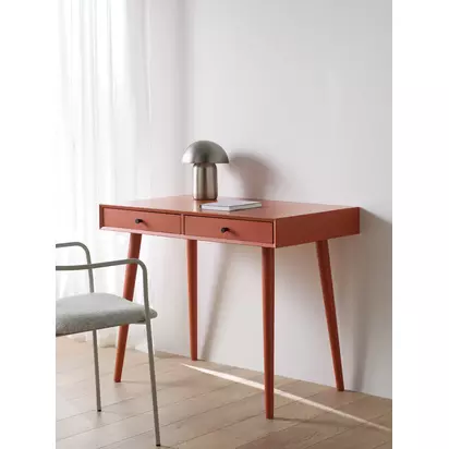 John Lewis Spindle Desk Burnt Orange | H76 x W95 x D55cm